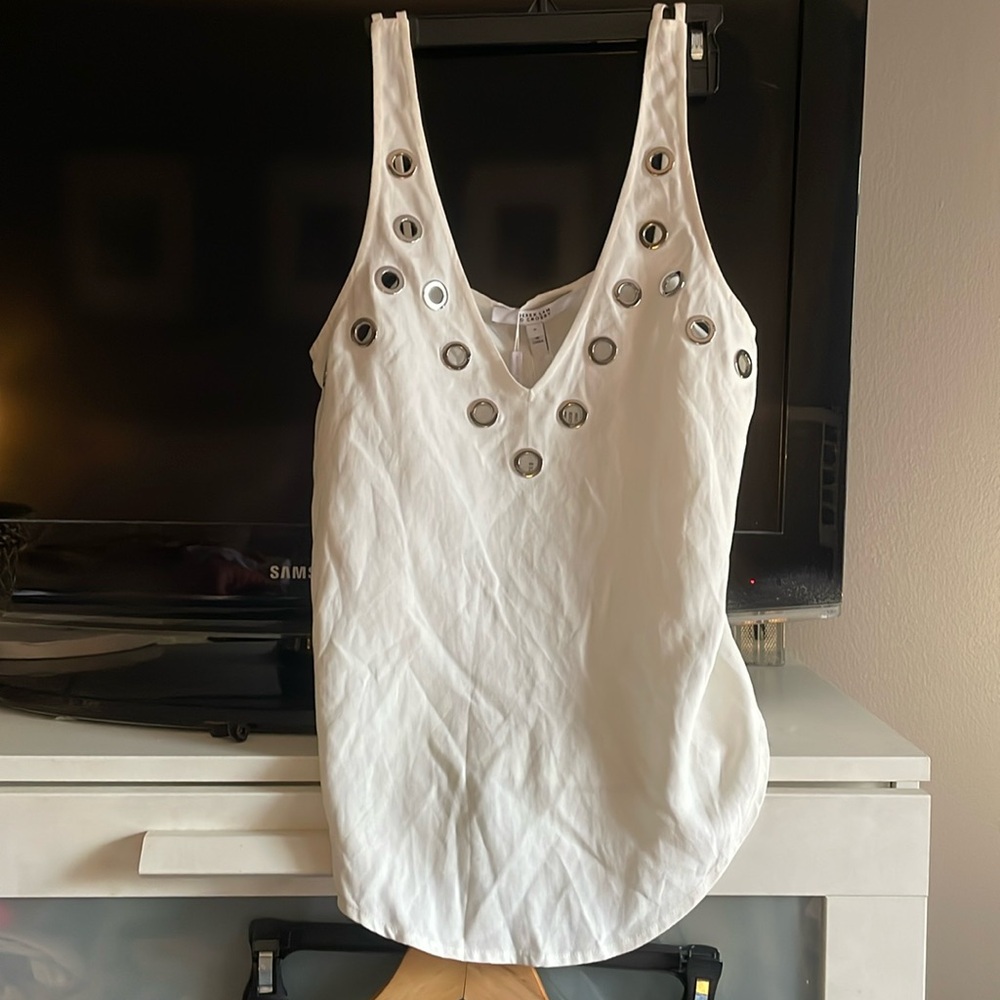 Derek Lam 10 Crosby White Grommet Tank size 0 NWT